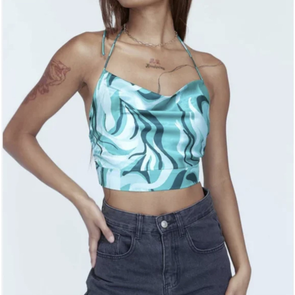 NWT Princess Polly Shae‎ Halter top Purple Swirl Size 4 - Picture 6 of 7
